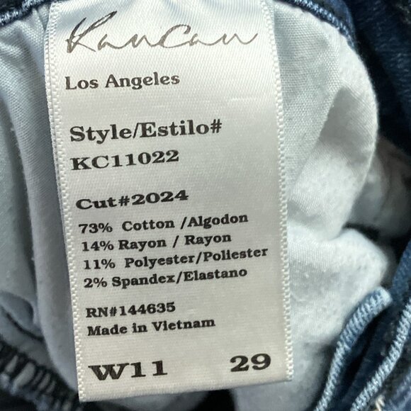 Kancan Size 11 29 Dark Wash Denim Distressed Stretch Moto Mid Rise Skinny Jeans - Picture 4 of 4